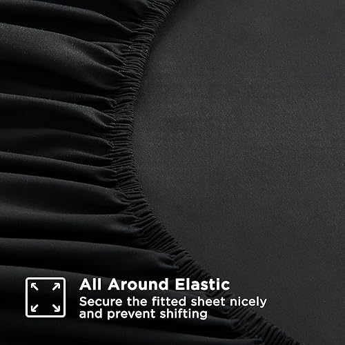 Miniatura 7 de Andency Juego de sábanas blancas California King de 4 piezas, sábanas súper suaves para cama tamaño California King, juego de sábanas de microfibra,