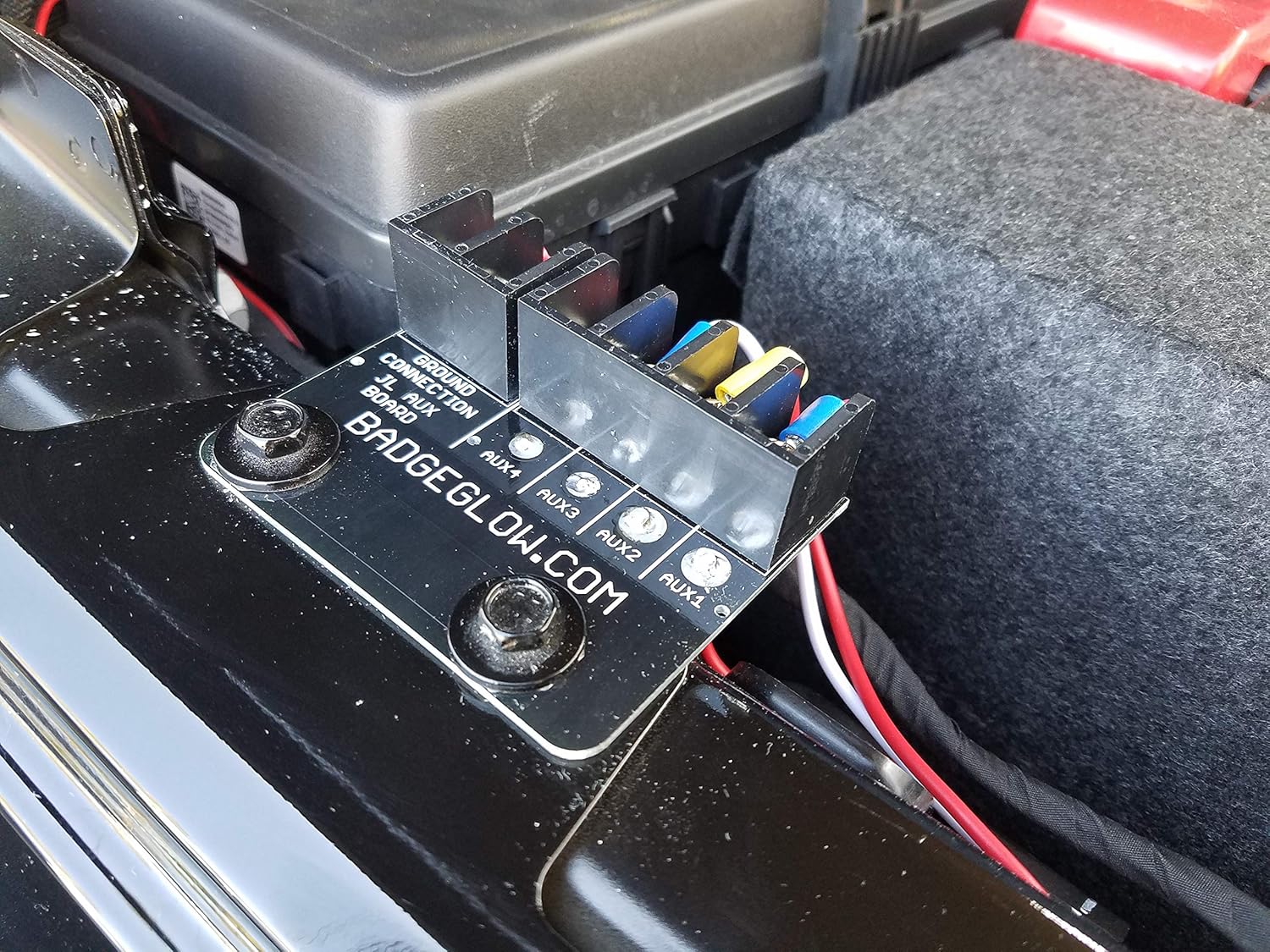 SimpleAUX by Badge Glow ~ Screw Terminal Board Specifically Designed For the Jeep Wrangler JL/JLU/JT with Equipped Aux Switches ~ Made In The USA!