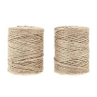 Amazon Basics All-Purpose Natural Jute Twine - #21 x 140 Foot (1.9mm x 43m), Natural, 2 Pack