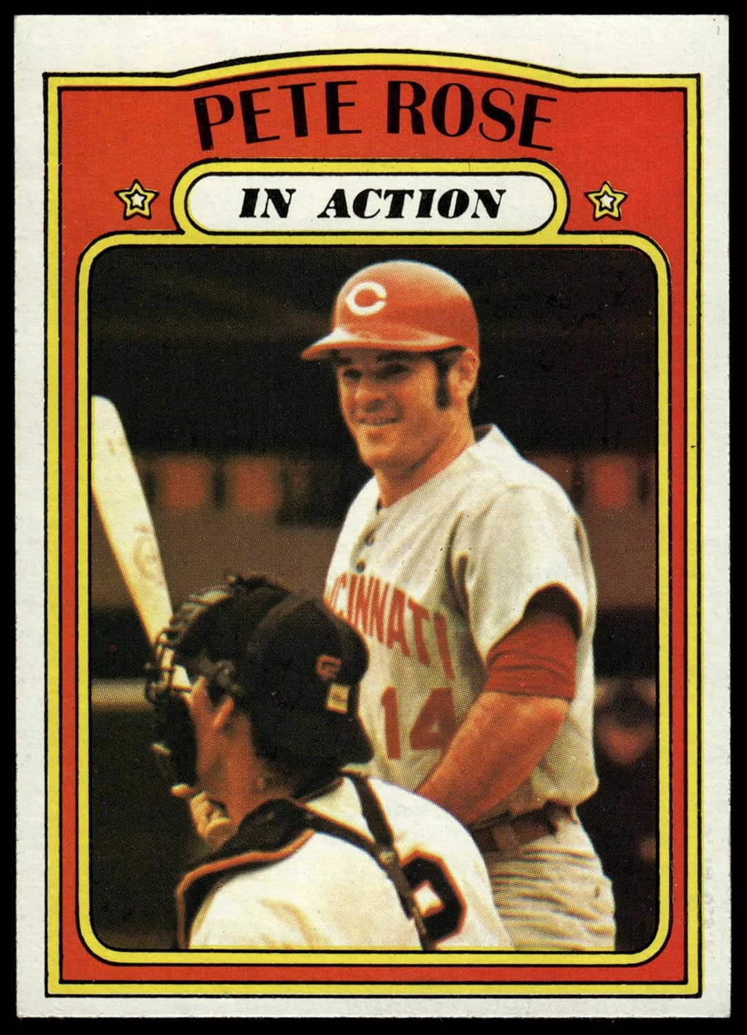 1972 Topps #560 In Action Pete Rose Cincinnati Reds (Baseball Card) EX/MT Reds