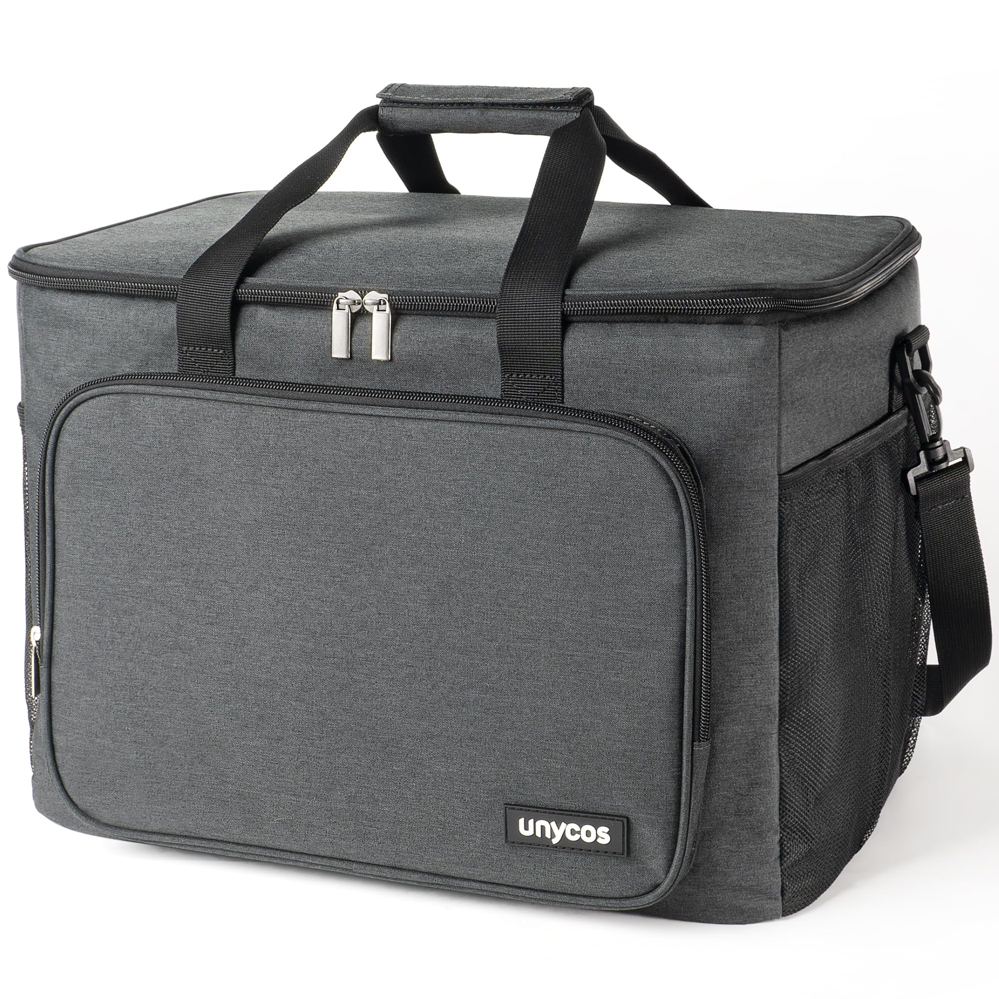 unycos - Bolsa Térmica Porta Alimentos 30L - Nevera Portátil, Lunch Box Impermeable, Hermética e Isotérmica, Porta Fiambrera de Gran Capacidad para Almuerzo, Oficina, Viaje, Pícnic o Colegio (Negro)