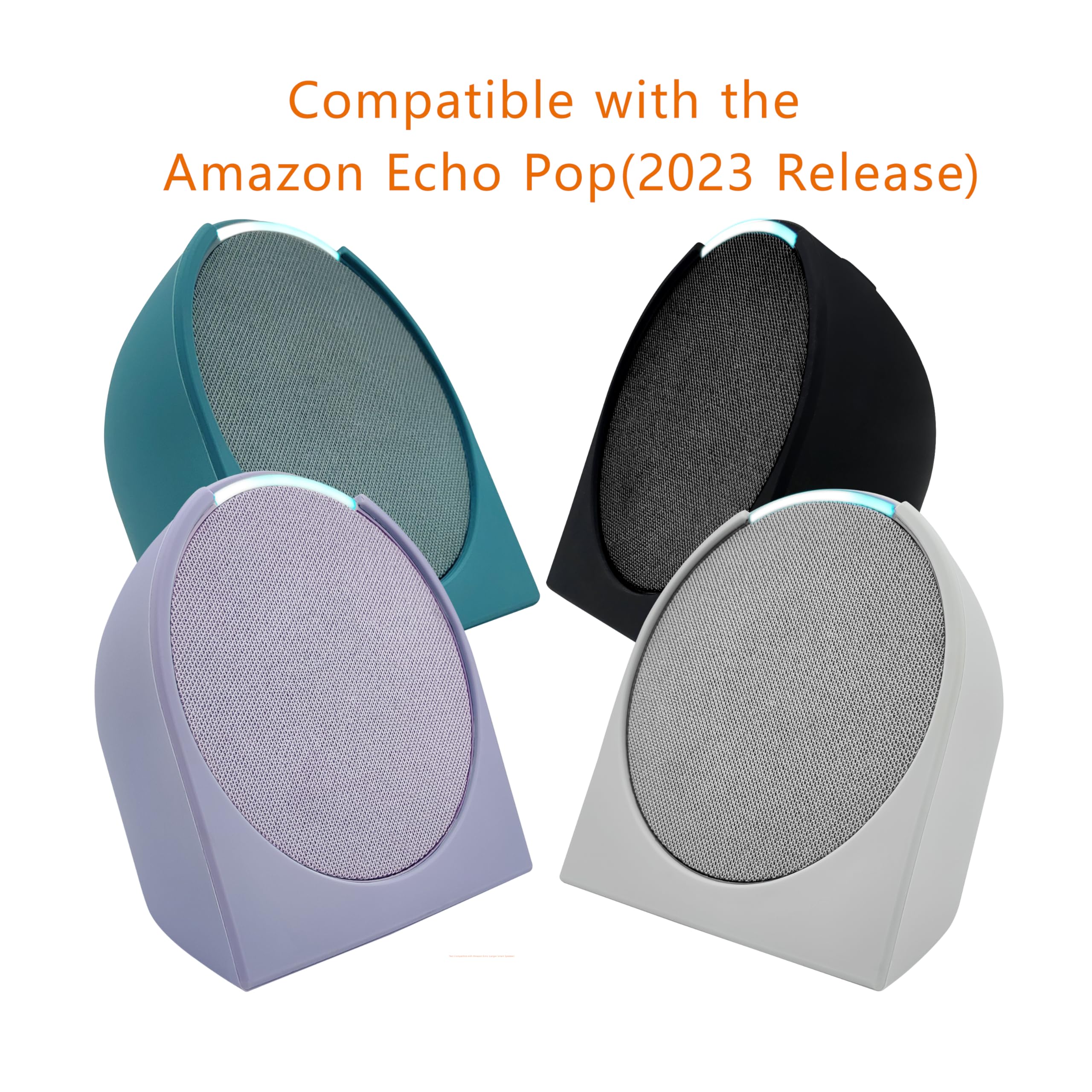 Compatible with theAmazon Echo Pop (2023 Release) Thickened Silicone Protective Cover, The Base is More Stable, 360° Protection, and a Close fit with The Speaker housing (Midnight Teal)
