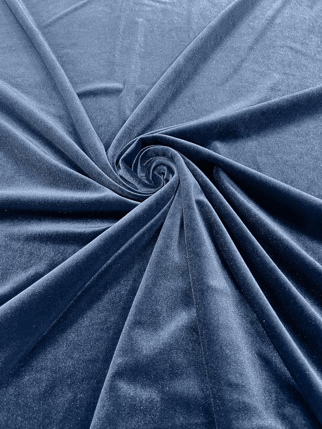 New Creations Fabric & Foam Inc, 60 Wide 90% Polyester/10% Lycra Spandex Stretch Velvet Fabric (Steel Blue, 1 Yard)