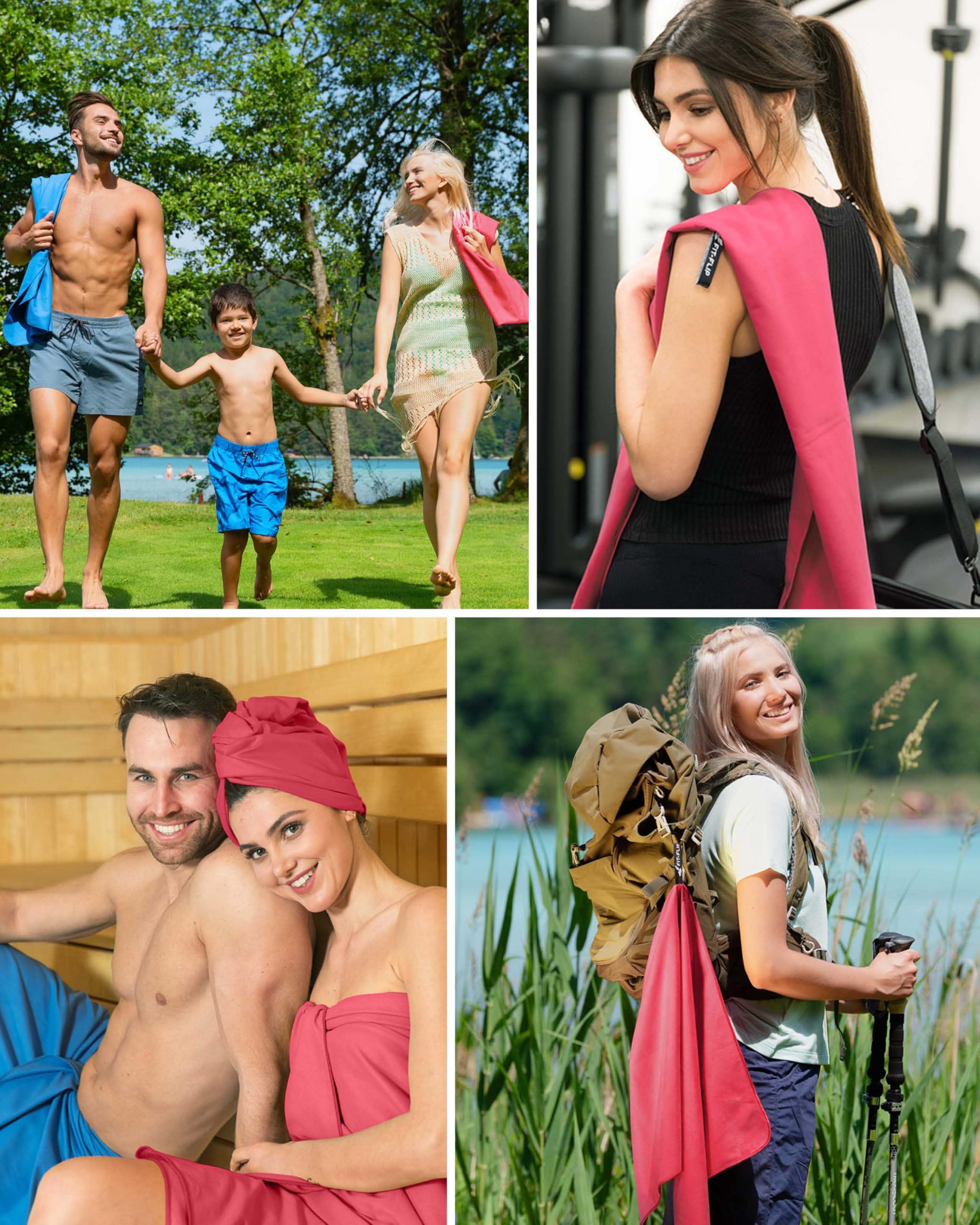 Fit-Flip Asciugamani microfibra - il perfetto telo mare microfibra grande - asciugamano palestra compatto e ultraleggero - asciugamano microfibra - ottimale per viaggio, sport e palestra