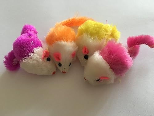 Miniatura 4 de Play Fur Mice - Juguetes para gatos  Bolsa mixta de 10 ratones de juego con sonidos de traqueteo  Paquete variado de 4 colores de hierba gatera