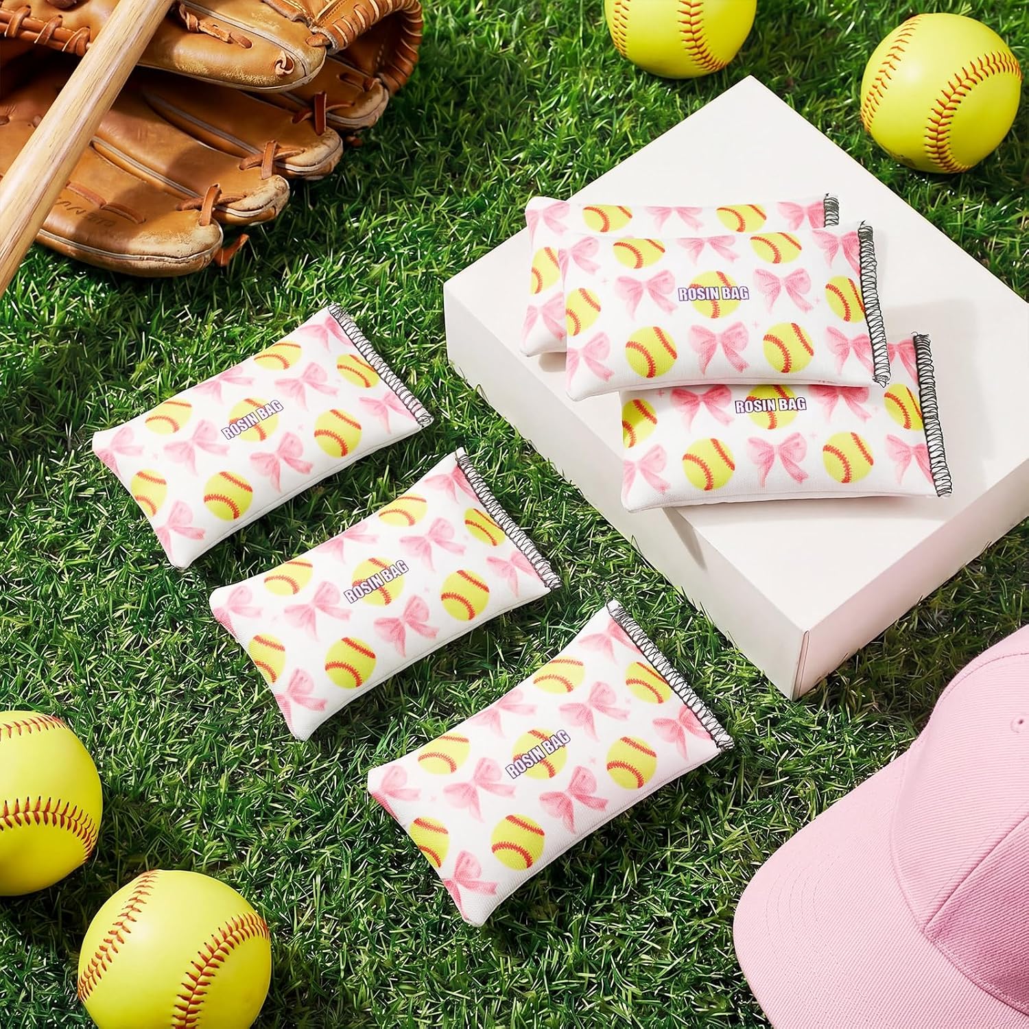 Lounsweer 6 Pcs Rosin Bags for Softball Baseball Bowling
