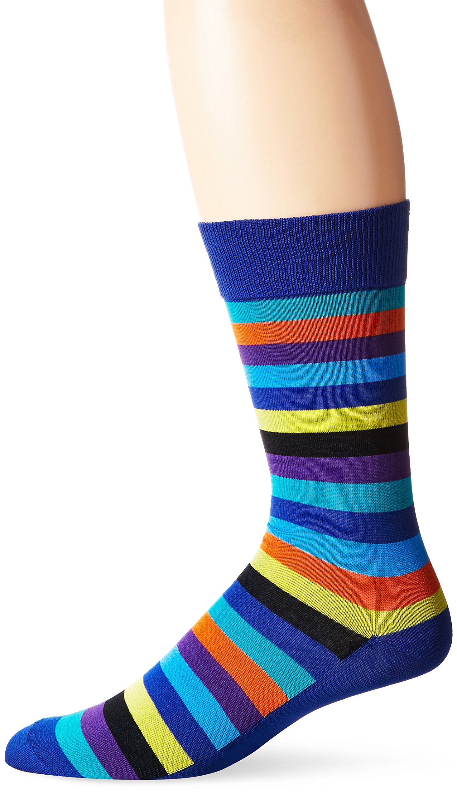 Hot Sox Men's Fun Stripe Crew Sock