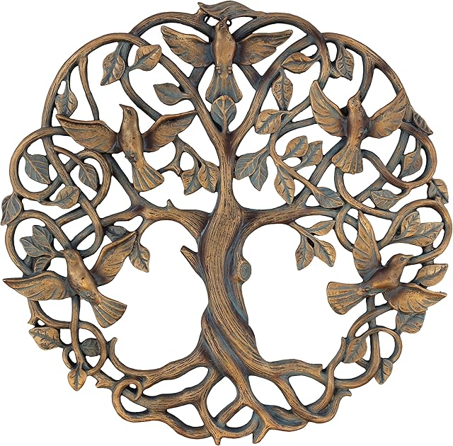 Old River Outdoors Tree of Life / Birds of Peace Wall Plaque 11 5/8" Decorative Celtic Dove Garden Art Sculpture