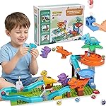 Dinosaur Marble Run Building for Kids: 3 4 5 6 7 8 Years Old Dinosaur Building Blocks Set Compatible with Major Brands - STEM Toy for Preschool Home for Boys Girls