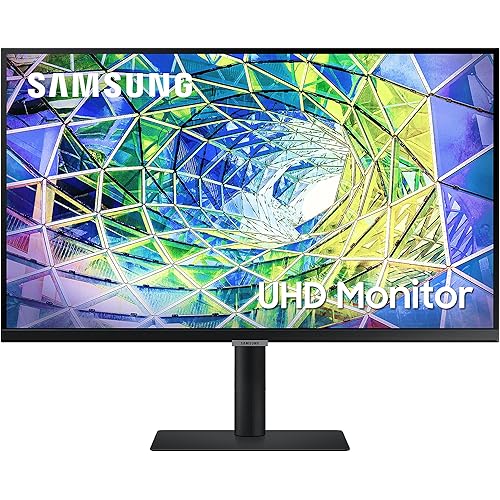 SAMSUNG 27” ViewFinity S80A Series Computer Monitor, IPS Panel, UHD (3840x2160) Screen, HDR10, USBC, Adjustable Stand, Intelligent Eye Care, LS27A800UJNXGO, Black