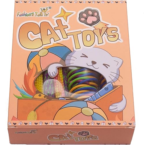 Miniatura 6 de Fashion's Talk 49 piezas de juguete de primavera para gato para gatito, bolsa de hierba gatera, tubos de malla, juguete de gato de primavera a