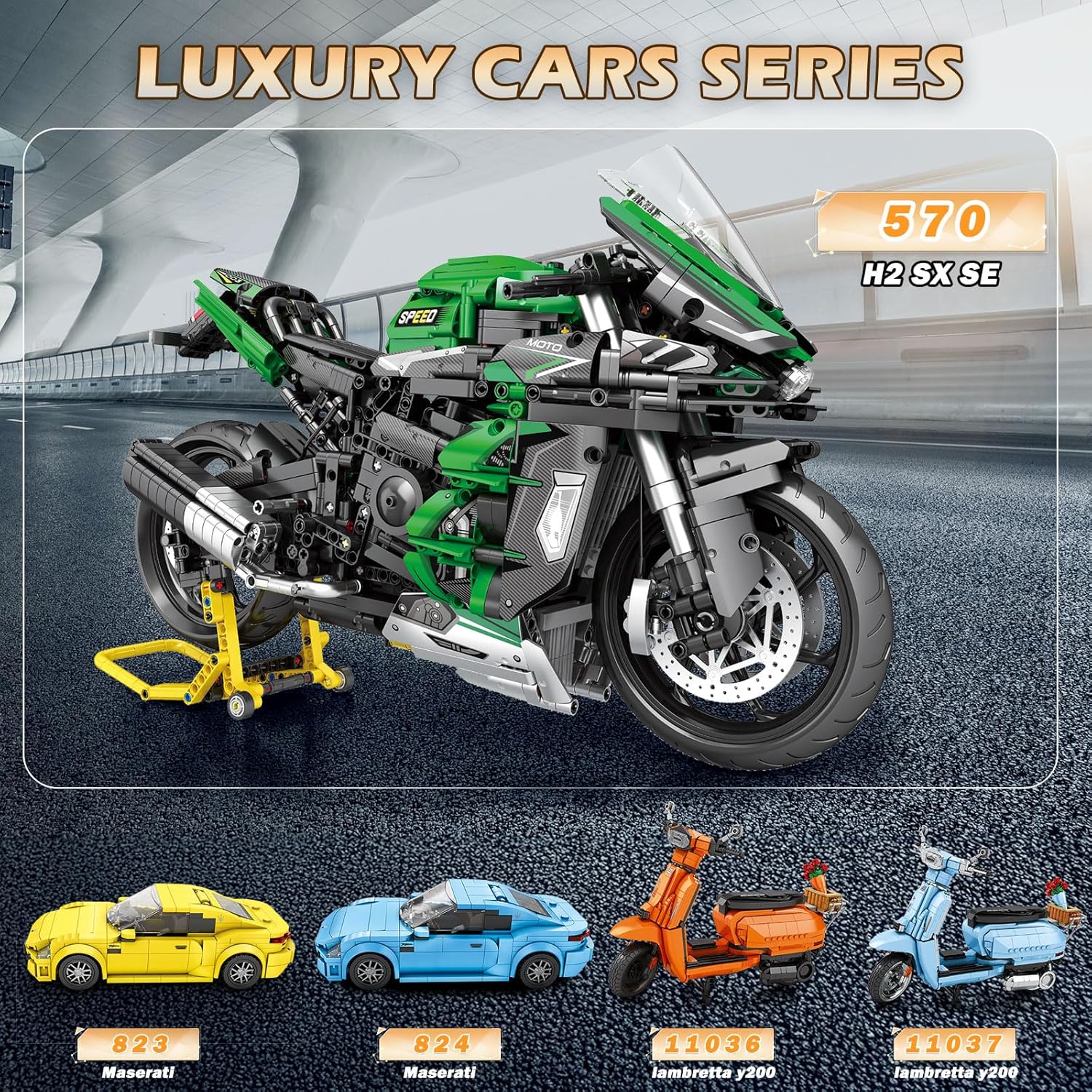 Reobrix Motorcycle Building Sets for Adults, 1:5 Scale H2 SX SE Motorcycle Bike Model, Cool Technical Motorcycle Car Model Display for Home or Office Decor, Collectible Gifts for Boys 14+ (2088 PCS)
