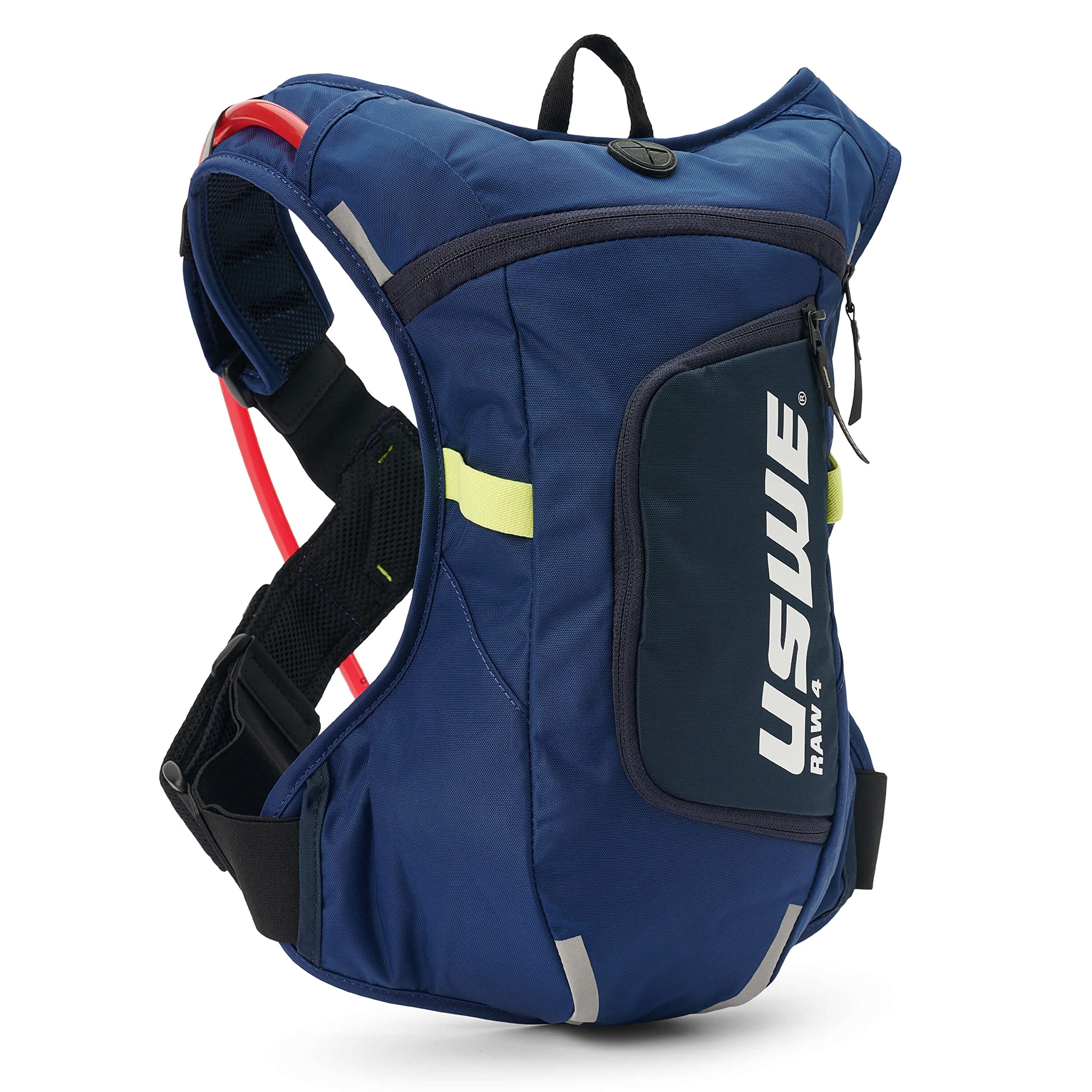 USWE Moto Hydro 4L Hydration Pack with 2.0L/ 70oz Water Bladder, a High End, Bounce Free Backpack for Enduro and Off-Road Motorcycle, Black Blue