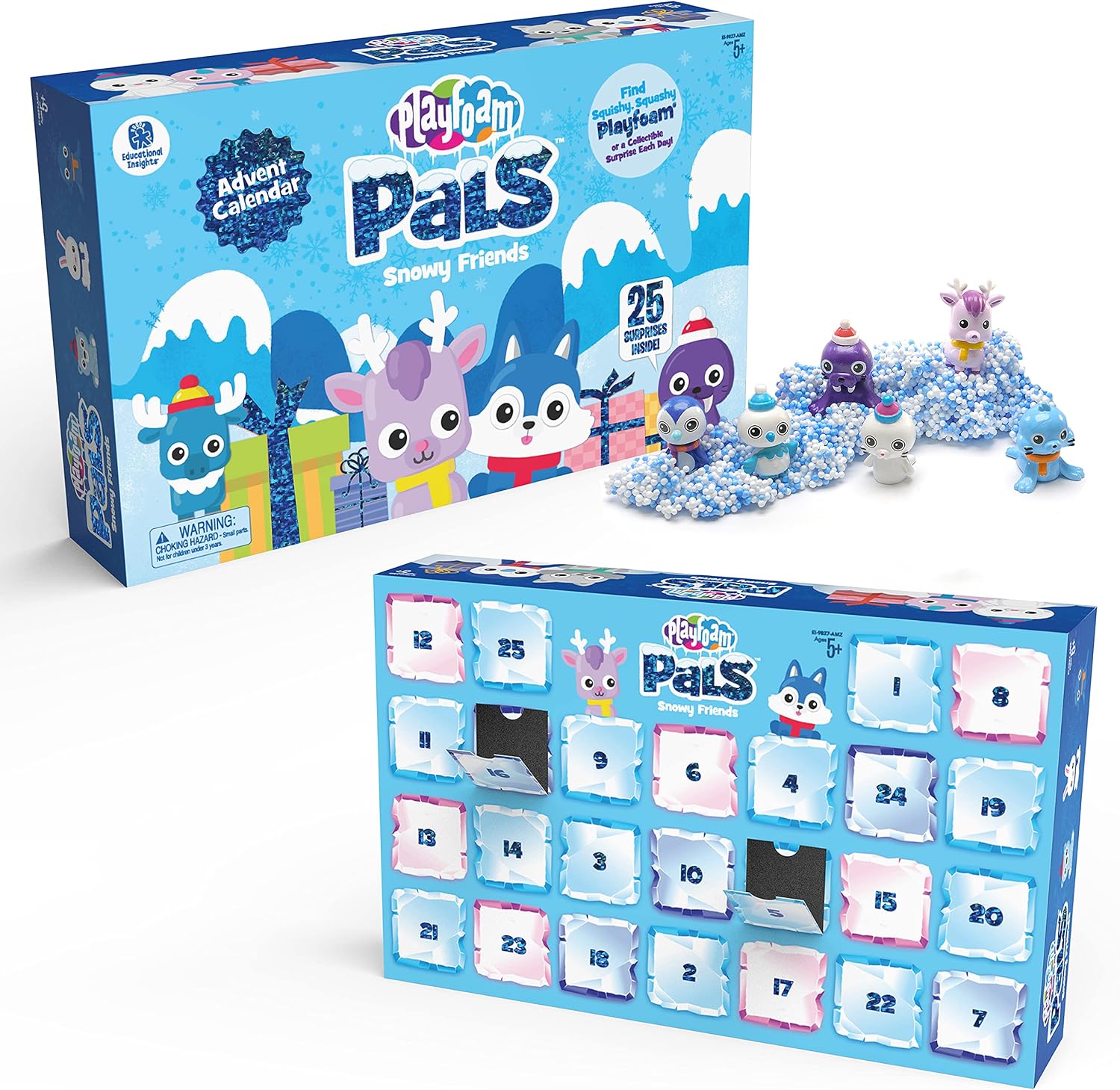 Educational Insights Playfoam Snowy Friends Party 25-Day Preschool Advent Calendar 2022, Fidget Sensory Toy, Ages 3+, Amazon Exclusive