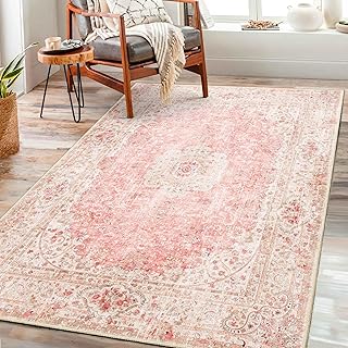 Pink Rug 3x5,Washable Area Rugs for Bedroom Living Room Kitchen Entryway,Small Boho Vintage Bohemian Distressed Non Slip Carpet,Blush
OEKO-TEX STANDARD 100

