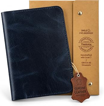 TheAntiq Genuine Leather A5 Journal Cover Refillable Notebook Cover, Fits 5.75 x 8.25 in, Card Slots Pocket & Pen Holder, Handmade Professional Leather Organizer for Men & Women, Travel & Work Diary Cover