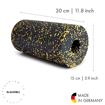 BLACKROLL - Standard Foam Roller - Myofascial Trigger Point Release, Back Massage, Perfect for Yoga, Home Workouts, Muscle Recovery, Black/Yellow