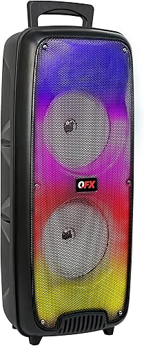 Miniatura 7 de QFX LMS-66 TWS Bluetooth recargable portátil altavoz de movimiento líquido con altavoces duales de 6.5 pulgadas, comunicación EDR y luces de fiesta