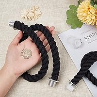 Vista 3 de GORGECRAFT Práctica asa de cuerda de 25.2 pulgadas con inserción de lona, correa de mano, correa trenzada, repuesto de reparación para bolso Negro