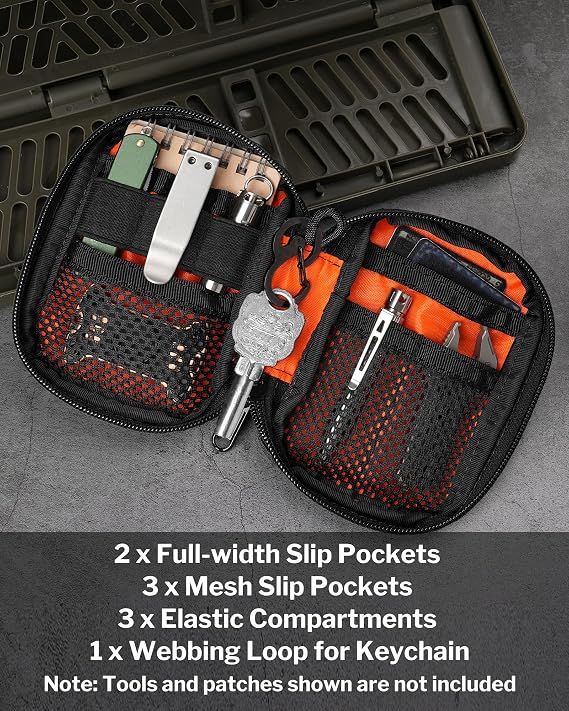 VIPERADE VE31 EDC Pouch Organizer Mini Tool Organiser, Small Pocket Organizer, YKK Zipper Pocket EDC Utility Admin Pouch for Camping Bush Craft/Digital Storage/Traveling/Hiking