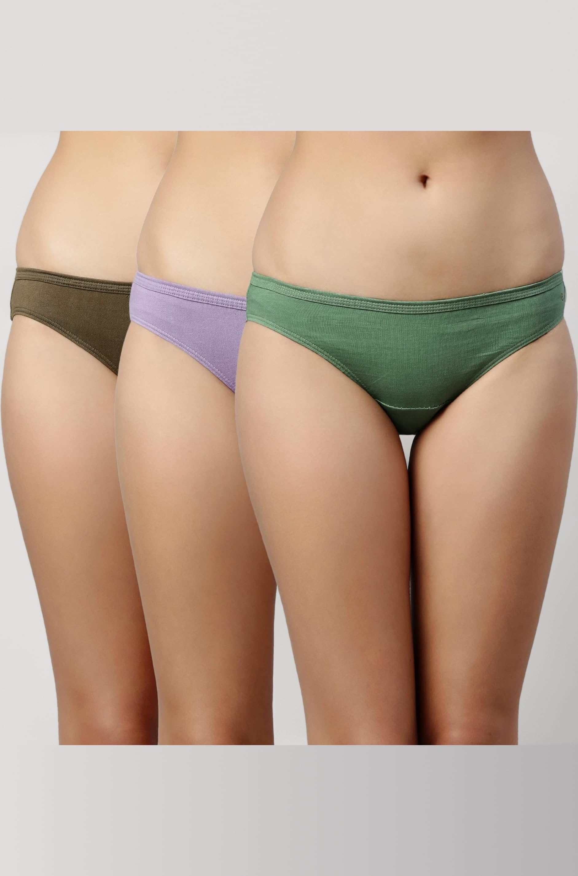 Chic Cotton, All Day Comfort, Low Waist Bikini Panty for Women - Naturally Breathable, Antimicrobial with Stain Release, Inner Elastic, Regular Coverage - CB03 (Pack of 3)