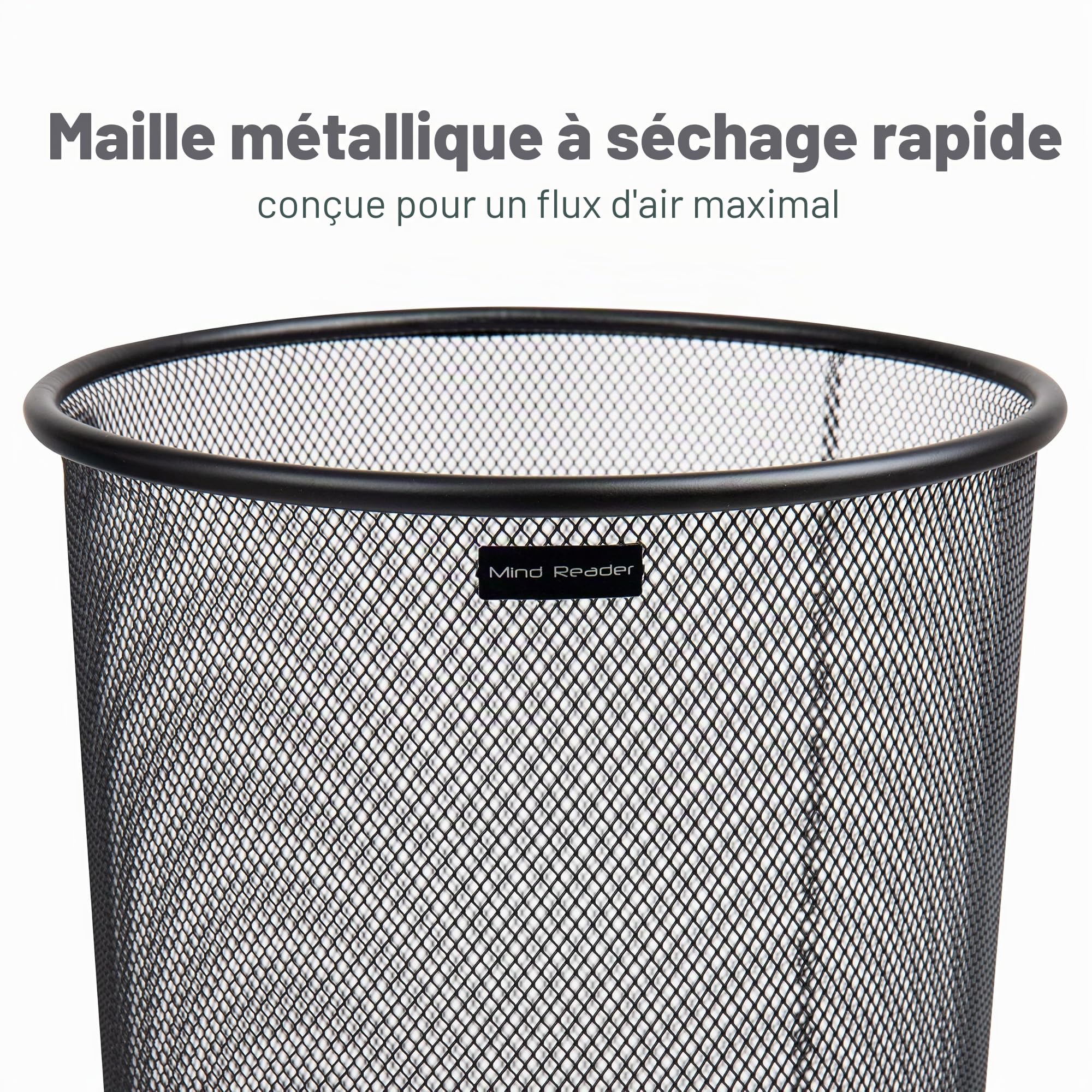 Mind Reader Porte-Parapluie en Maille métallique Noir 26 x 49,5 cm