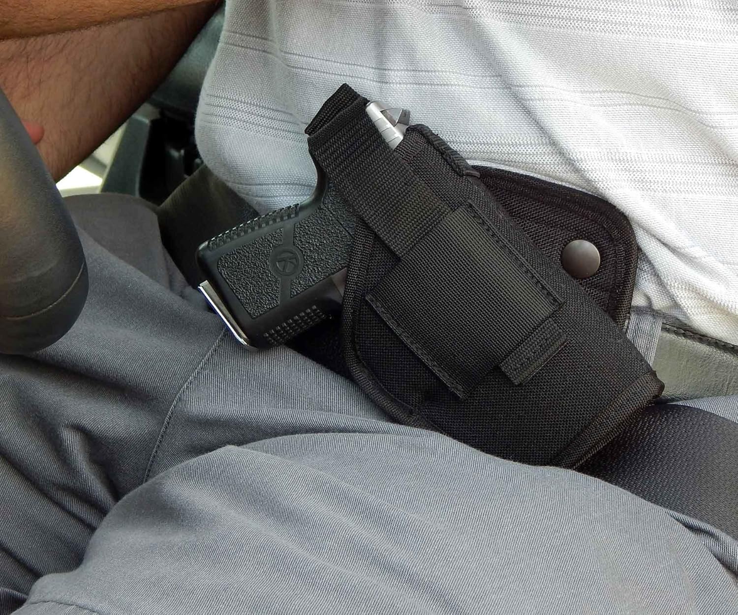 Driving Crossdraw Belt Gun Holster for Concealed Carry | Conceal Carry Belt Driving Holsters | Fits Glock, S&W, Ruger, 1911 | Made in USA | Active Pro Gear