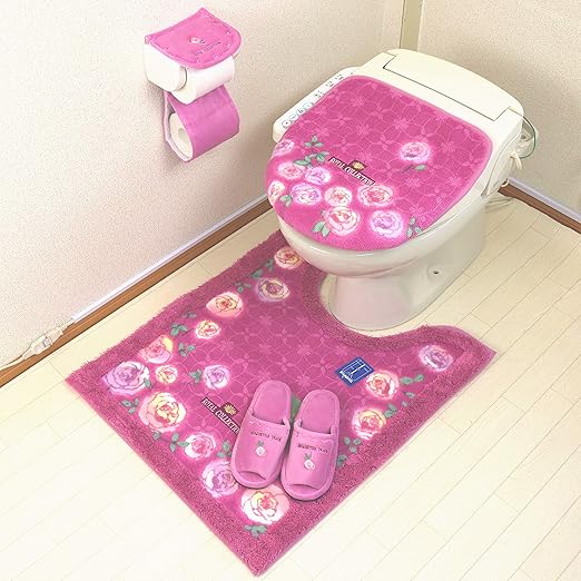Amazon ロング トイレマット セット 4点 ピンク おしゃれ 北欧 日本製 抗菌 消臭 高級 バラ オカ チェルシー トイレマット タンクカバー ホーム キッチン オンライン通販