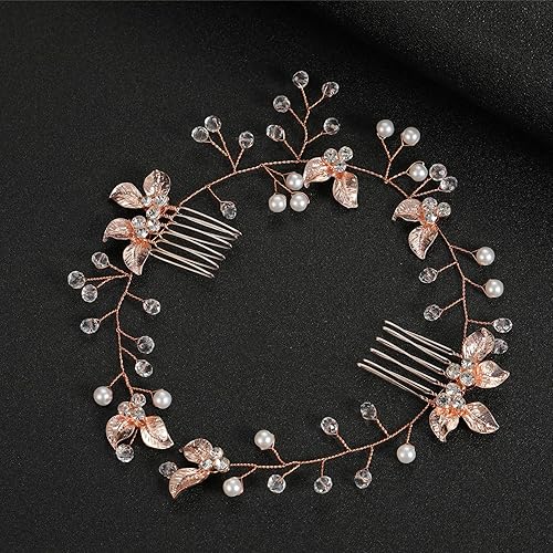 Miniatura 10 de Accesorios para el cabello de novia para boda, diadema de flores de diamantes de imitación hecha a mano, horquilla de cristal para peinados