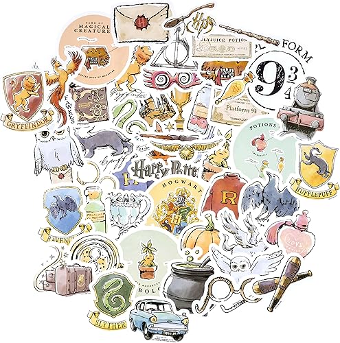 Miniatura 8 de Conquest Journals Harry Potter - Juego de 50 calcomanías de vinilo de acuarela impermeables y resistentes a los rayos UV ideales para todos tus