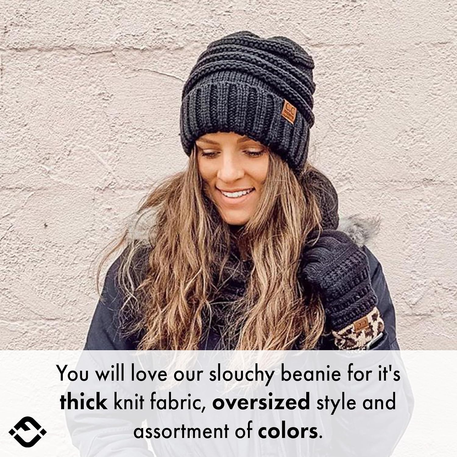 Funky Junque Exclusives Slouchy Beanie for Women – Oversized Winter Hat, Chunky Cable Knit Beanies, Unisex Cold Weather Hats - Image 3