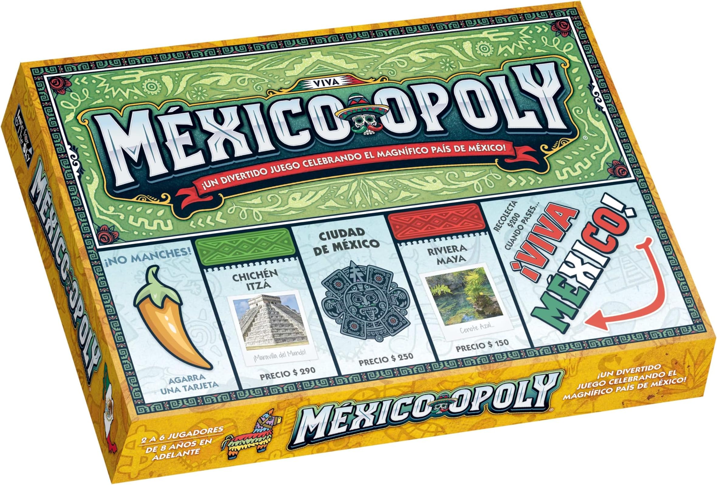 Late for The Sky Mexico-Opoly Spanish-Language Board Game – Family Strategy for 2-6 Players, Ages 8+, Mexico Culture Theme with Paper Money, Tokens, Ranchos & Pueblos