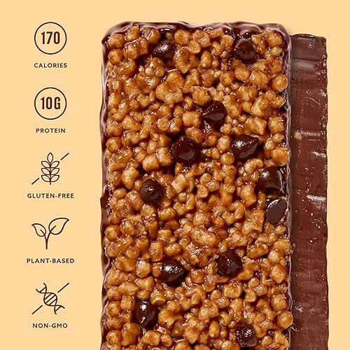 Miniatura 21 de Mezcla - Barras de proteína vegana sin gluten hechas con chocolate oscuro, proteína de guisantes, almendras y más, aperitivo saludable, mantequilla