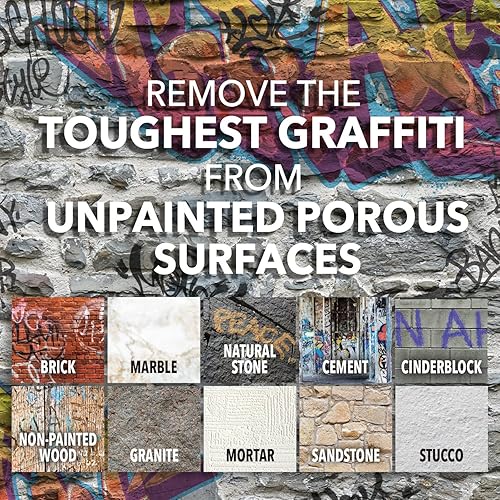 Miniatura 3 de Smart 'n Easy - Removedor de grafiti de superficie porosa, elimina el graffiti no deseado de superficies de madera y mampostería sin pintar, elimina