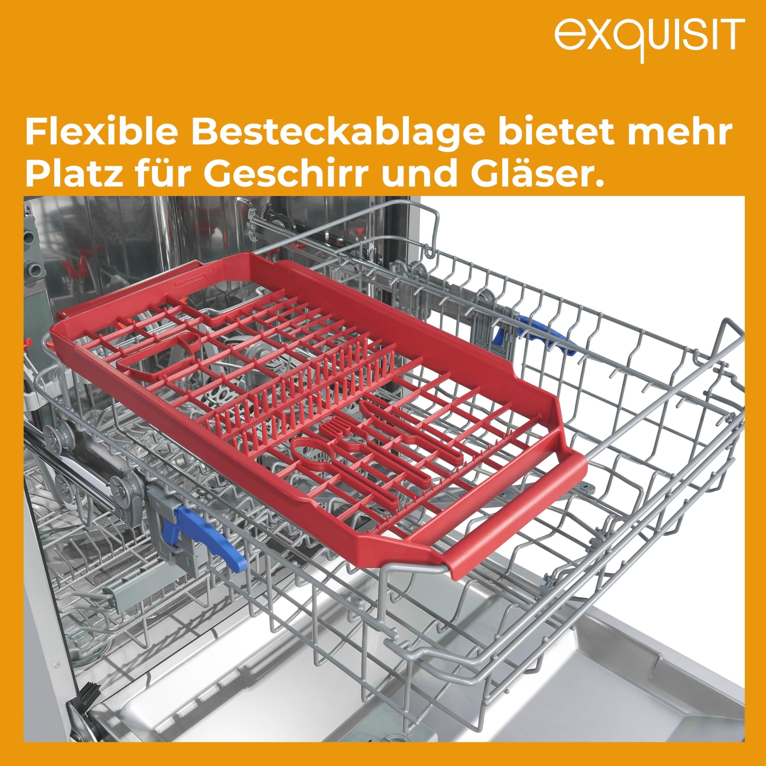 Exquisit Lavastoviglie da incasso EGSP9414-EB-030D inox | Lavastoviglie parzialmente integrata 60 cm | Aquastop | InnoWash |14 controsoffitto | Lavastoviglie parzialmente integrata 60 cm