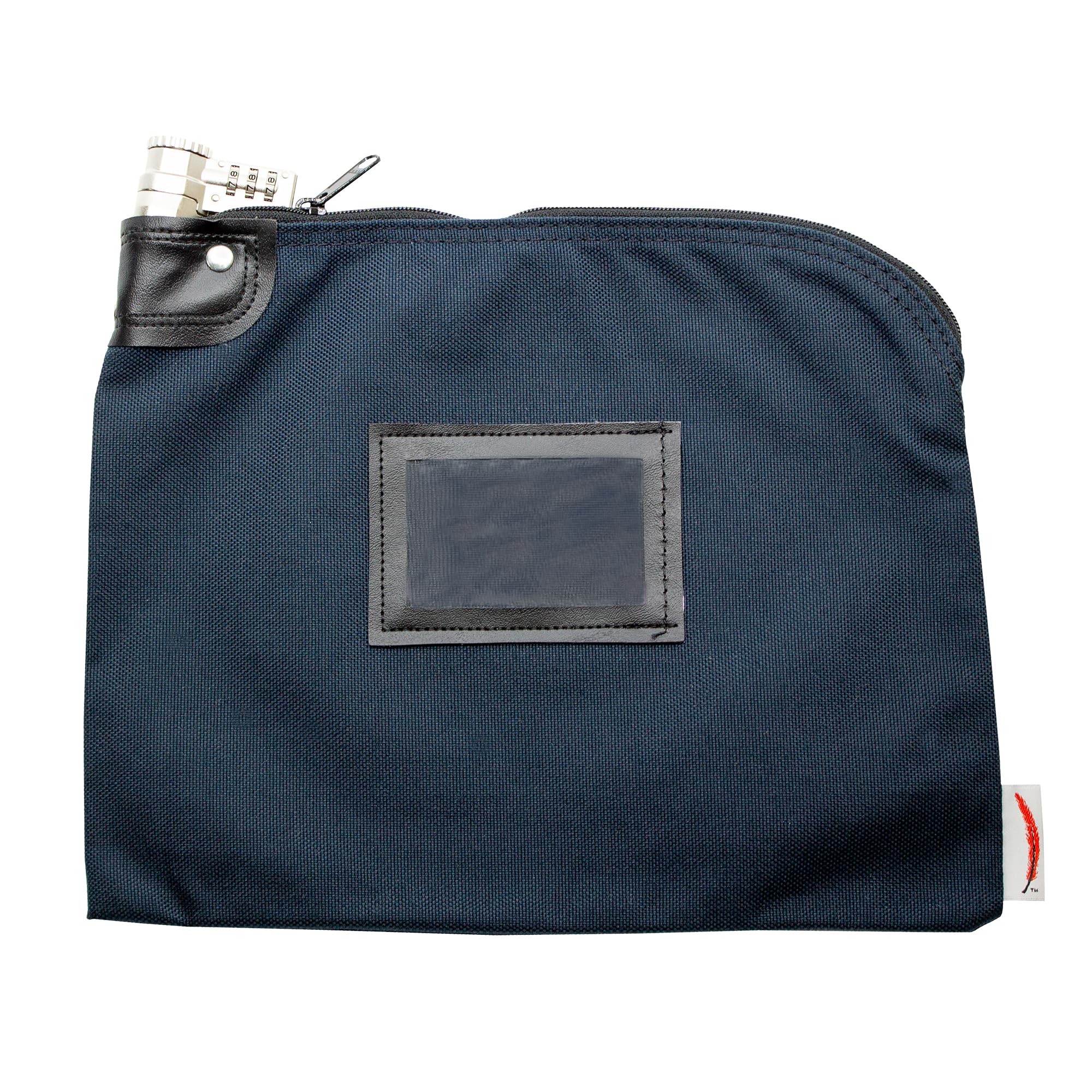 Cardinal bag supplies Bank Bag with Zipper, 9 x 12 Inch Money Bag with Combination Lock, Multipurpose Water Repellent Bank Bag,1000 Denier Nylon Puncture Resistant, Navy Blue