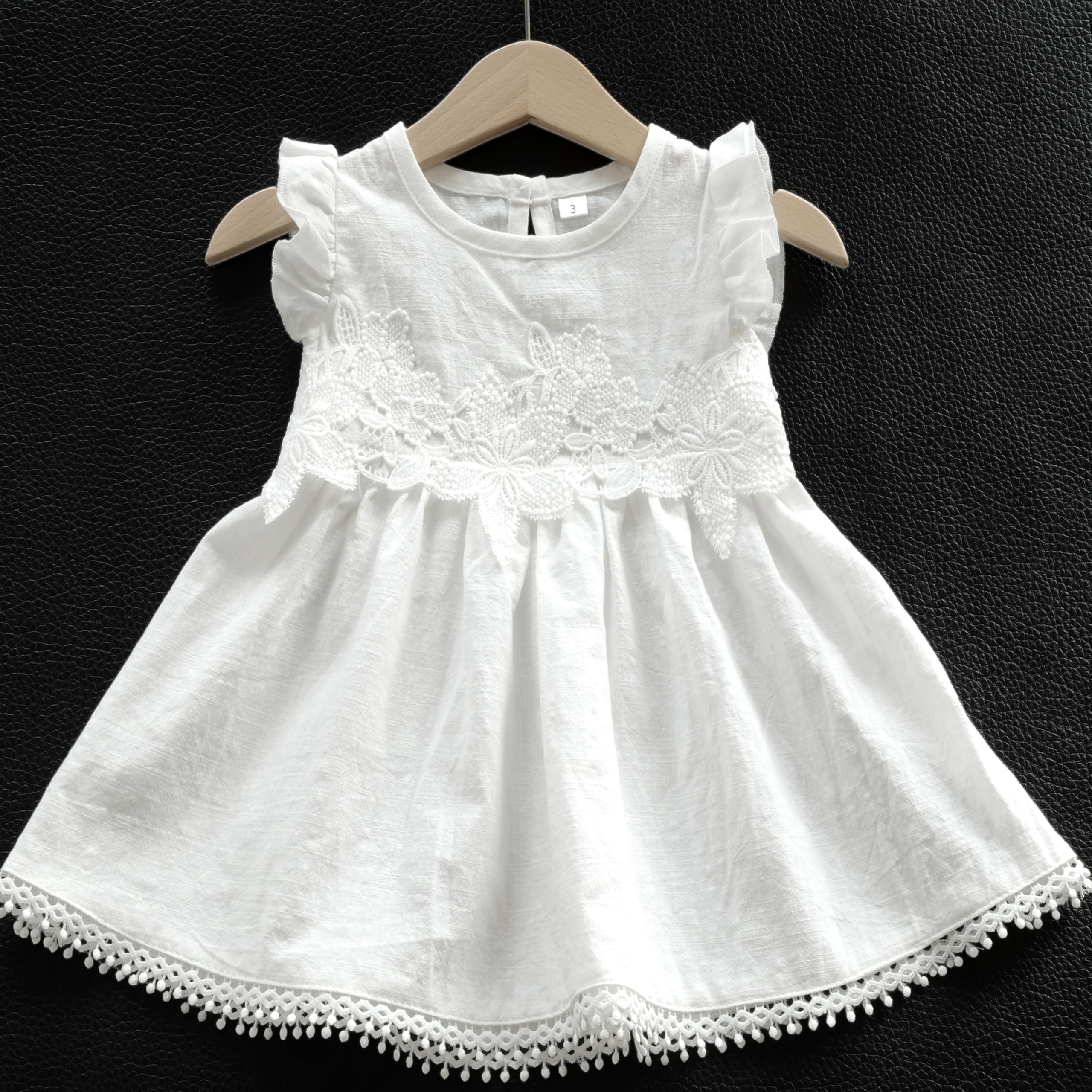 Baumwolle Taufkleid Festkleid Baby Mädchen Kleid Blumenmädchenkleid L15