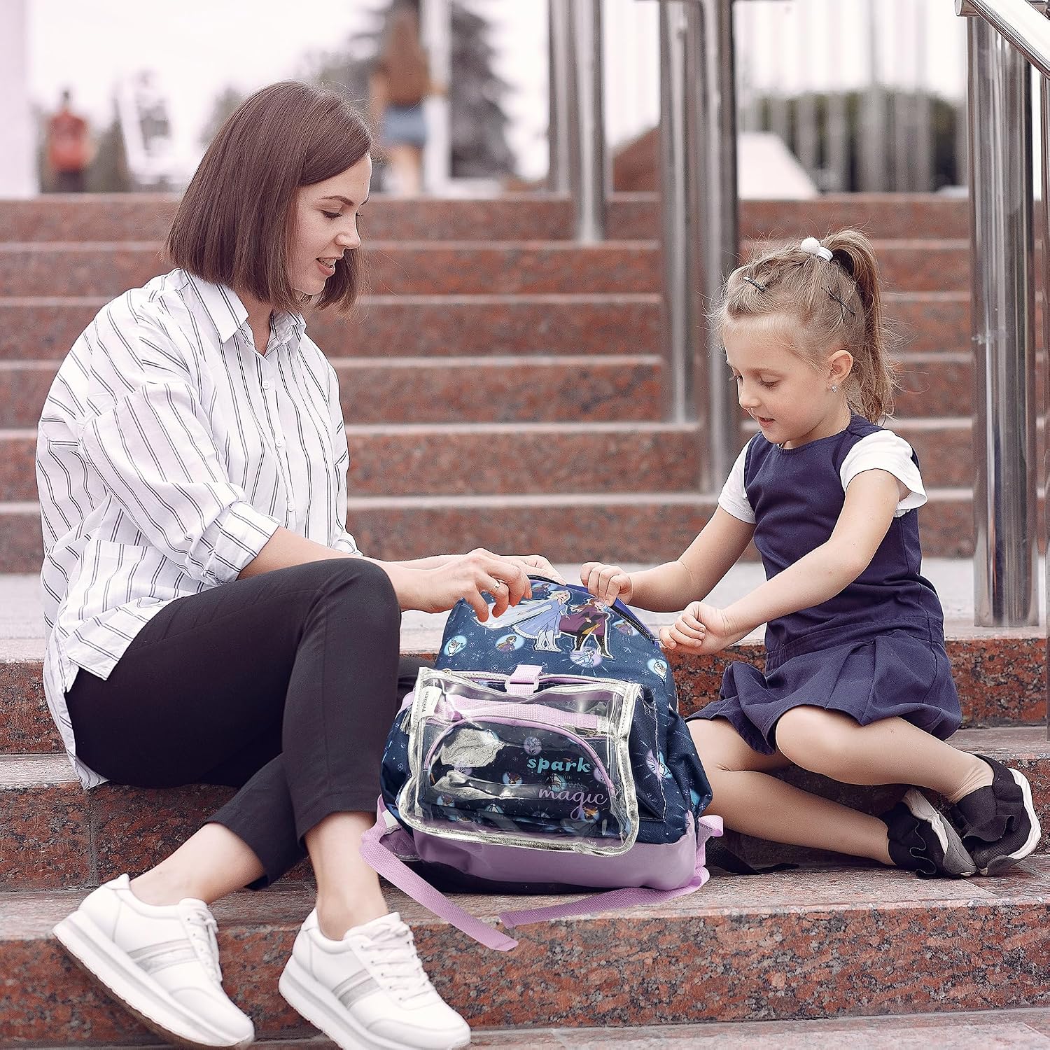 Disney Frozen Backpack for Girls 16 inch - 6 Piece Set, Frozen Bookbag with Lunch Box, Perfect for Back to School & Elementary Age Girls