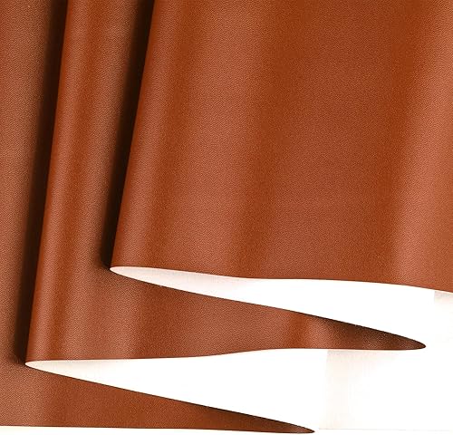 Vista 96 de Ramya 1 rollo de hojas de piel sintética de color liso albaricoque, 1 rollo de 12 x 53 pulgadas, la piel sintética es ideal para proyectos