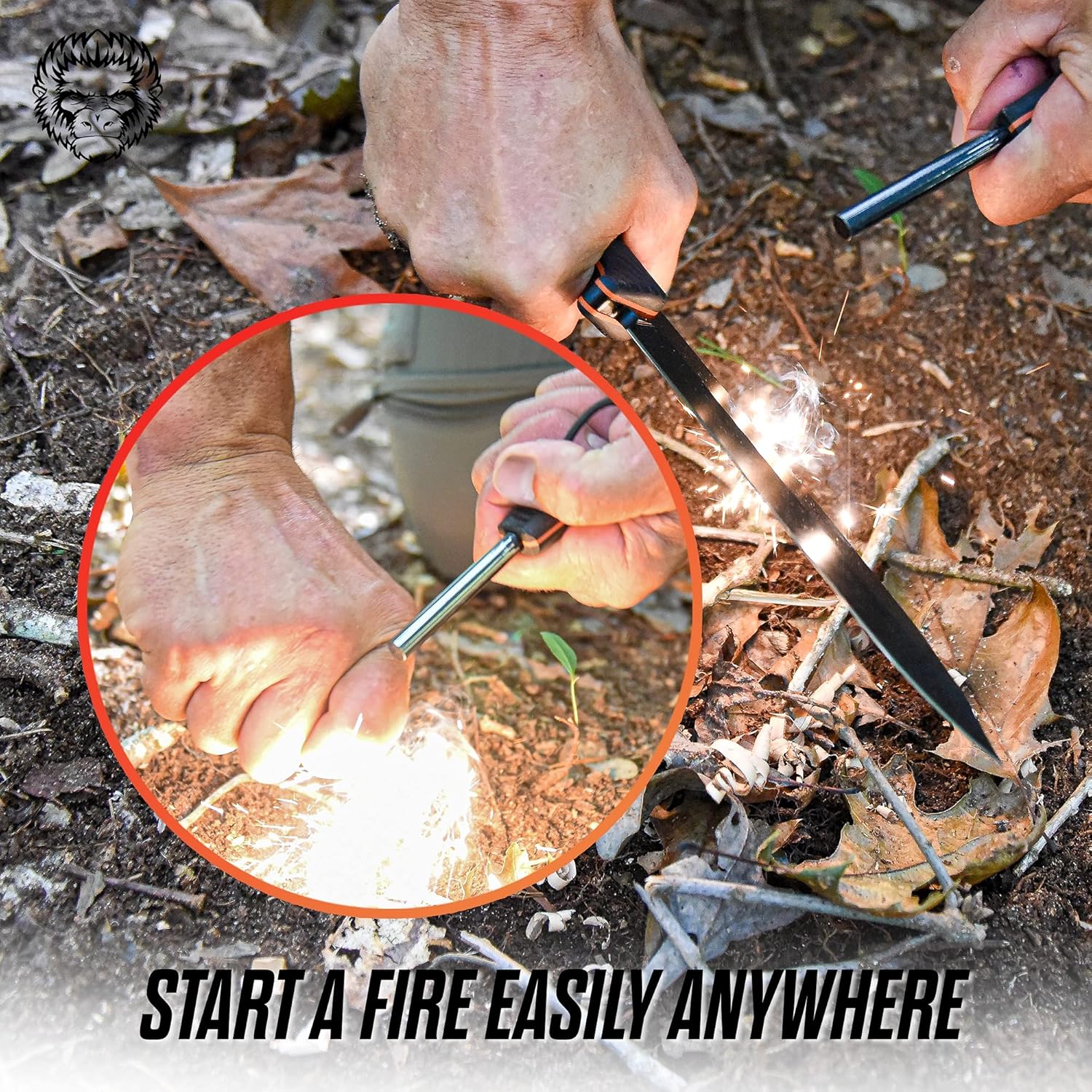 Chopping 1095 Survival Knife and Large 1095 Survival Knife Giftset Bundle