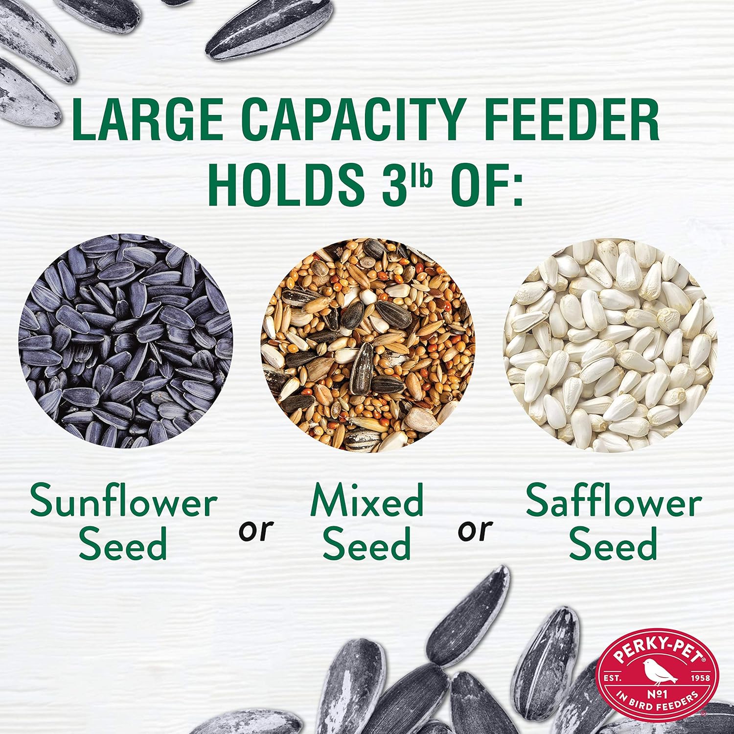 Perky-Pet Squirrel-Be-Gone Max Large Wild Bird Feeder with Flexports - Squirrel Proof Bird Feeder with Weight-Activated Perches - 3 lb Seed Capacity, 333-1SR Perky Pet