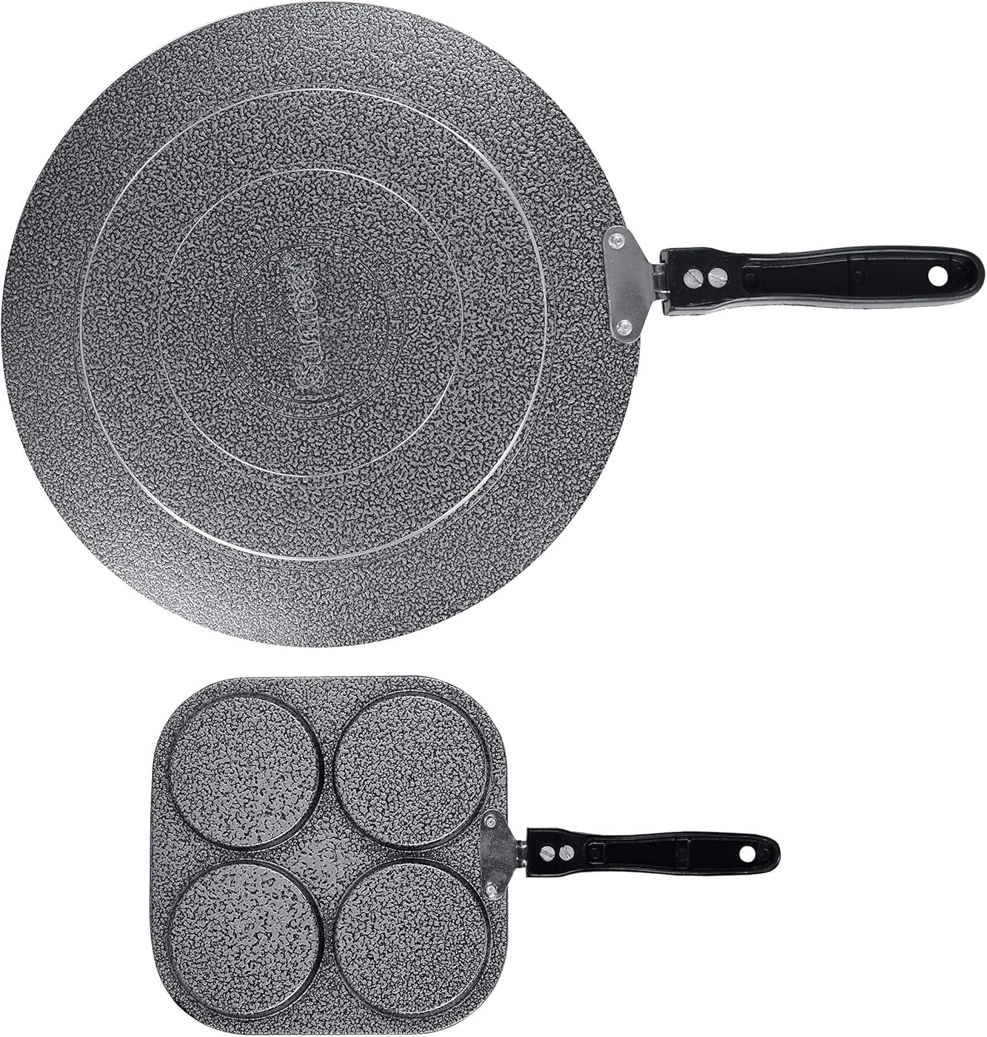 Sumeet NonStick Srebrna Cookware Set (Conceve/Roti Tawa - 28Cm Dia + Mini Multi Snack Maker - 4 Cavity -19.5cm)