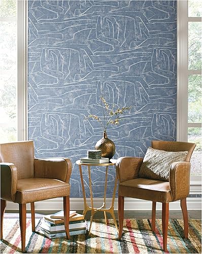 Miniatura 7 de York Wallcoverings PSW1232RL - Papel tapiz prémium con tiza urbana azul
