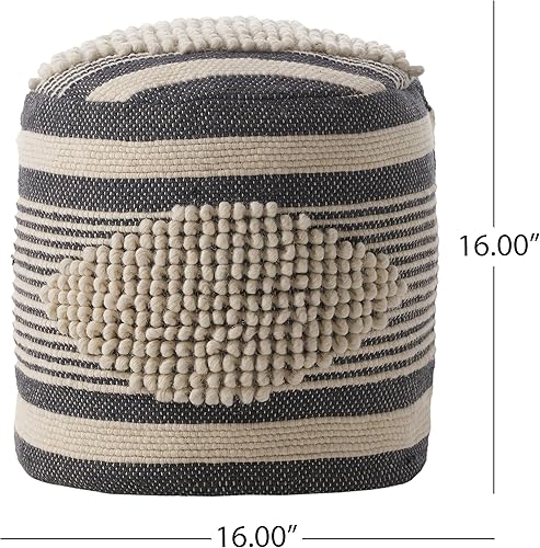 Miniatura 10 de Christopher Knight Home Puf Lucknow, blanco + verde azulado, pequeño