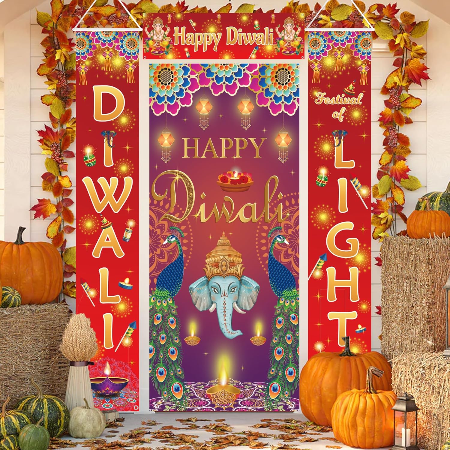 Diwali Decorations for Home, Happy Diwali Porch Banner