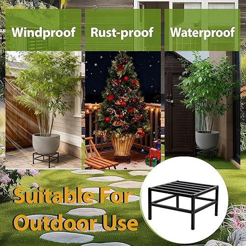 Miniatura 5 de Soporte de metal para plantas de interior y exterior, soporte de pedestal resistente para flores, soporte de pedestal, paquete de 2 soportes