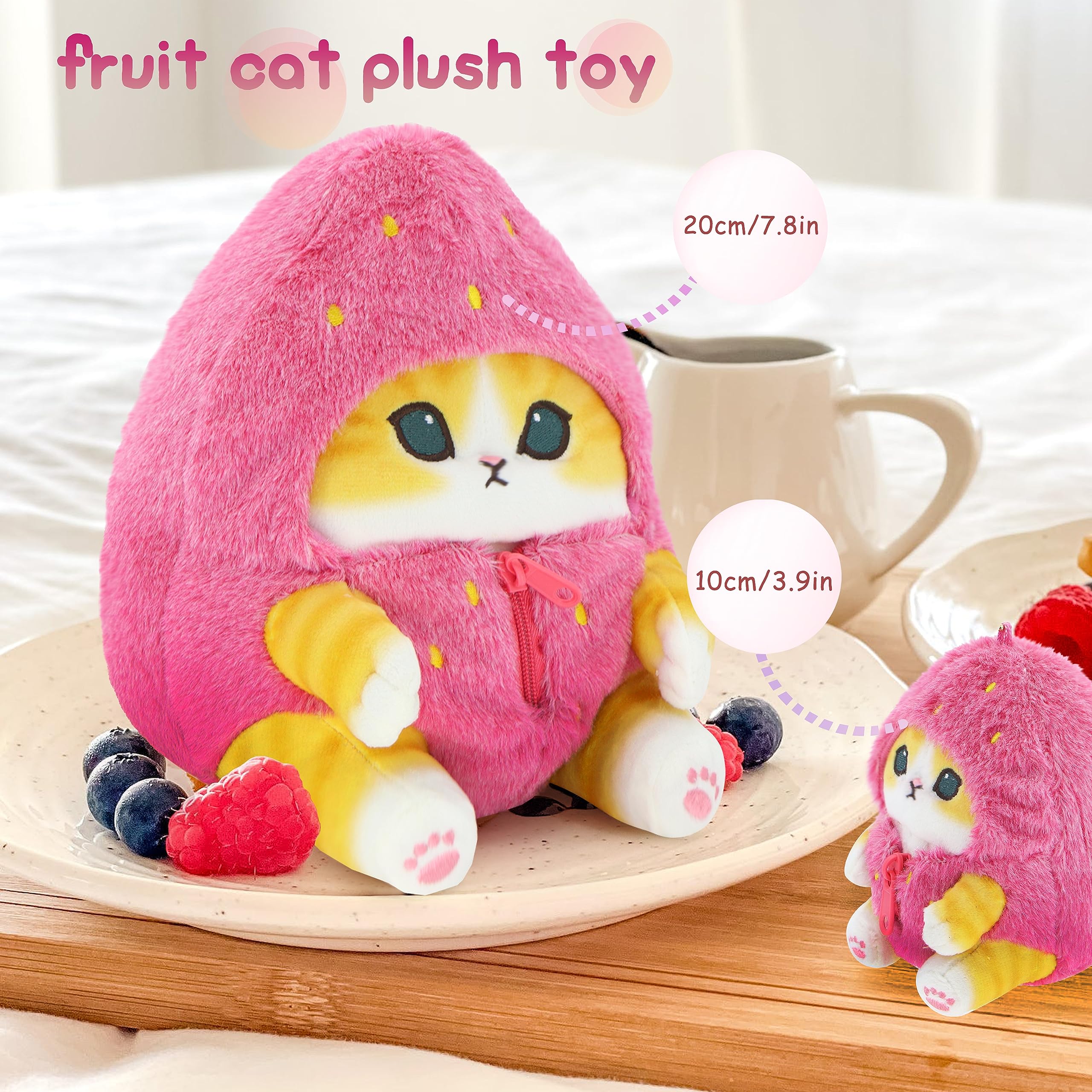 CNAANA Kawaii Shark Cat Plush Toy Stuffed Animal Doll, Soft Pillow for Boys & Girls (Cat-B, 20cm/7.8in)