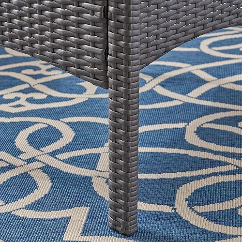 Miniatura 6 de Otto - Silla de mimbre para exteriores, color gris y plateado (juego de 2)