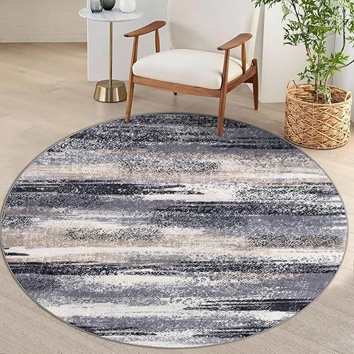 Miniatura 131 de Alfombra moderna abstracta de 2 x 6 pies, alfombra de pasillo lavable gris negro multi para cocina, antideslizante, suave, alfombra delgada de Gris