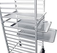 Vista 3 de New Star 36527 soporte con divisores para 20 charolas de cocina, de aluminio, de 26" x 20" x 69".